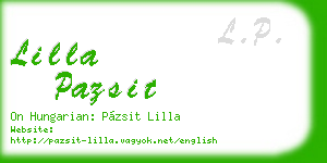 lilla pazsit business card